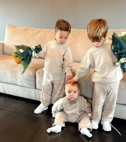 Alice Campello children Leonardo, Alessandro and Edoardo.